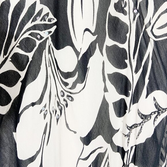 Vintage Y2K Beaded Print Dress in Black and White / size Small-Medium - Picture 6 of 10